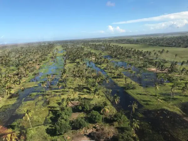Flooded fields in Beira